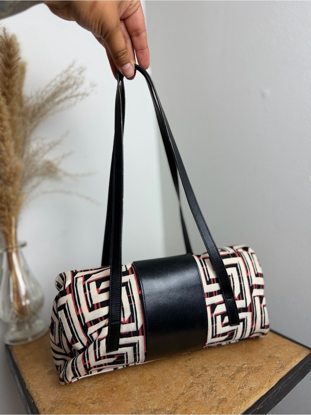 Vintage Gianni Versace Archive Geometric Jacquard Shoulder Bag - Picture 4 of 15
